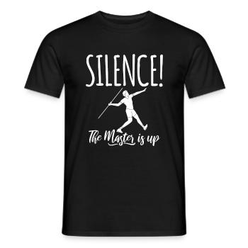 Silence! The Master is up! Javelin throw Javelin throw - Men's T-Shirt - black - Front - AI Model Male 178 light (178cm)