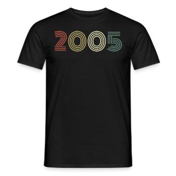2005 Anniversaire Millésime 2005 Cadeau 2005 - T-shirt homme - noir - Devant - AI Model Male 178 light (178cm)