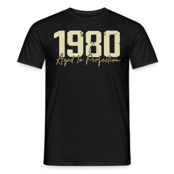 Original 1980 ' s Rétro 1980 ' s Cadeau d’anniversaire 1980 - T-shirt homme - noir - Devant - AI Model Male 178 light (178cm)