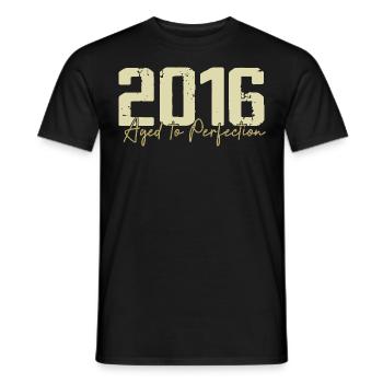 Original 2016 Retro 2016 Birthday Gift 2016 - Men's T-Shirt - black - Front - AI Model Male 178 light (178cm)