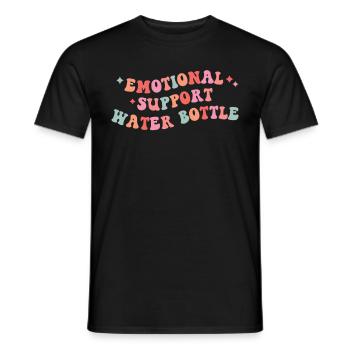 Emotional Support Wasserflasche – Lustige Flüssigkeitszufuhr - Männer T-Shirt - Schwarz - Vorne - AI Model Male 178 light (178cm)