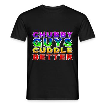 Chubby Guys Cuddle Better 3 - Männer T-Shirt - Schwarz - Vorne - AI Model Male 178 light (178cm)