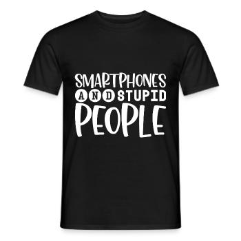 Les smartphones et les gens stupides 4 - T-shirt homme - noir - Devant - AI Model Male 178 light (178cm)