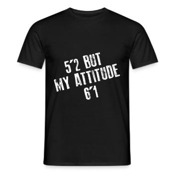 5'2 Mais mon attitude 6'1 3 - T-shirt homme - noir - Devant - AI Model Male 178 light (178cm)