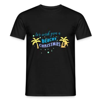 Wir wünschen Ihnen eine strandige Weihnachten im J - Männer T-Shirt - Schwarz - Vorne - AI Model Male 178 light (178cm)