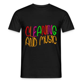 Nettoyage et musique 2 - T-shirt homme - noir - Devant - AI Model Male 178 light (178cm)