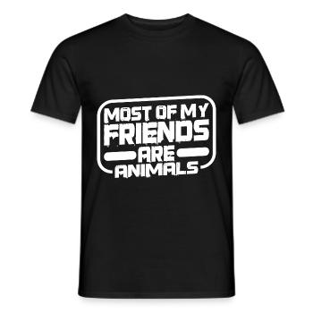 La plupart de mes amis sont des animaux 2 - T-shirt homme - noir - Devant - AI Model Male 178 light (178cm)