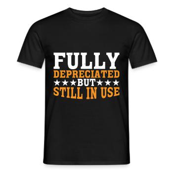 Fully Depreciated But Still In Use 7 - Men's T-Shirt - black - Front - AI Model Male 178 light (178cm)