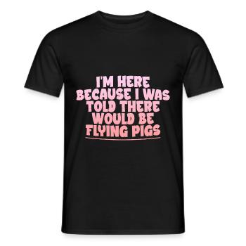On m’a dit qu’il y aurait des cochons volants 2 - T-shirt homme - noir - Devant - AI Model Male 178 light (178cm)