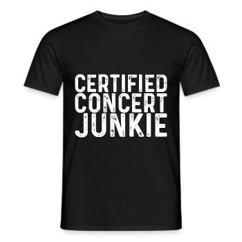 Junkie de concert certifié - T-shirt homme - noir - Devant - AI Model Male 178 light (178cm)