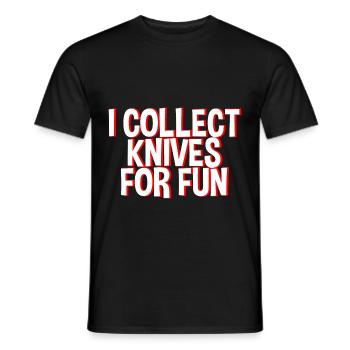 I Collect Knives For Fun - Männer T-Shirt - Schwarz - Vorne - AI Model Male 178 light (178cm)