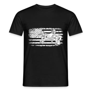 Bench Press USA Flag - - T-shirt homme - noir - Devant - AI Model Male 178 light (178cm)