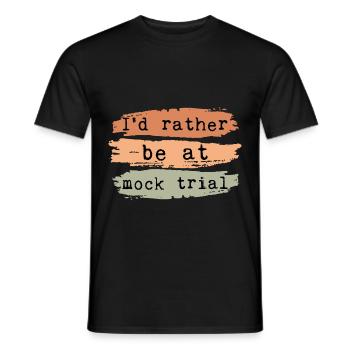 Je préférerais être à un procès simulé - T-shirt homme - noir - Devant - AI Model Male 178 light (178cm)