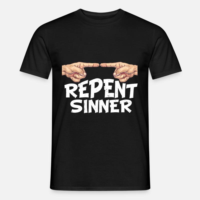 Repent Sinner 30 - Männer T-Shirt - Schwarz