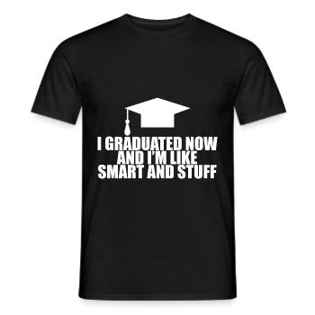 J’ai obtenu mon diplôme maintenant et je suis comme intelligent et des trucs 4 - T-shirt homme - noir - Devant - AI Model Male 178 light (178cm)