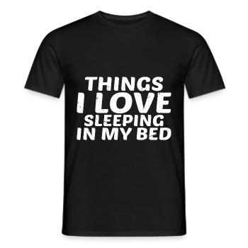 Les choses que j’aime, dormir dans mon lit 7 - T-shirt homme - noir - Devant - AI Model Male 178 light (178cm)