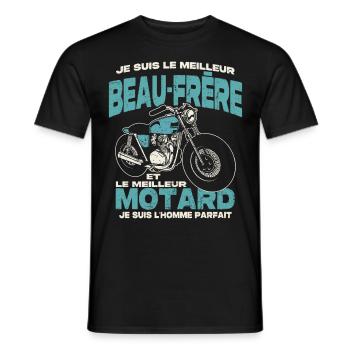 Le meilleur beau-frère et le meilleur motard - T-shirt homme - noir - Devant - AI Model Male 178 light (178cm)