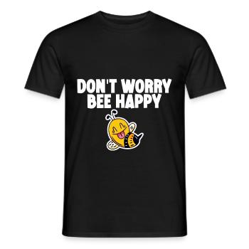 Don't Worry Bee Happy 4 - Men's T-Shirt - black - Front - AI Model Male 178 light (178cm)