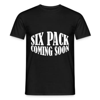 Six Pack bientôt disponible 57 - T-shirt homme - noir - Devant - AI Model Male 178 light (178cm)