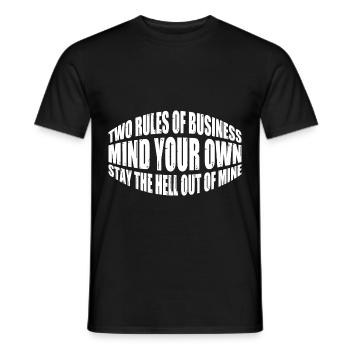 Deux règles d’affaires, faites attention à vos propres 16 - T-shirt homme - noir - Devant - AI Model Male 178 light (178cm)
