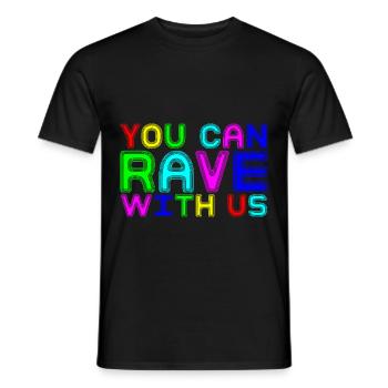 Vous pouvez ravir avec nous - T-shirt homme - noir - Devant - AI Model Male 178 light (178cm)