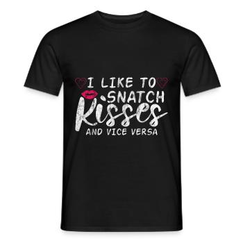 J’aime arracher des baisers et vice versa 3 - T-shirt homme - noir - Devant - AI Model Male 178 light (178cm)
