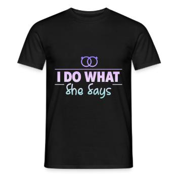 Je fais ce qu’elle dit 4 - T-shirt homme - noir - Devant - AI Model Male 178 light (178cm)