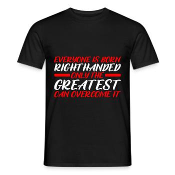 Tout le monde naît droitier 3 - T-shirt homme - noir - Devant - AI Model Male 178 light (178cm)