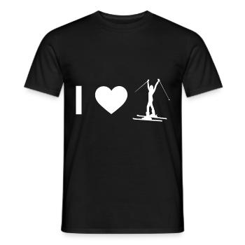 Ich Herz und Frau Skifahren - - Männer T-Shirt - Schwarz - Vorne - AI Model Male 178 light (178cm)