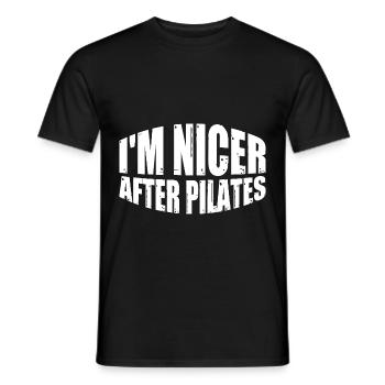I'm Nicer After Pilates 4 - Männer T-Shirt - Schwarz - Vorne - AI Model Male 178 light (178cm)
