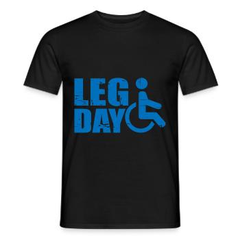 Leg Day Fauteuil roulant handicapé 19 - T-shirt homme - noir - Devant - AI Model Male 178 light (178cm)