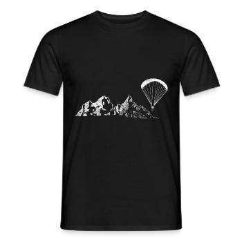 Berg - Gleitschirmfliegen - (6) - Männer T-Shirt - Schwarz - Vorne - AI Model Male 178 light (178cm)