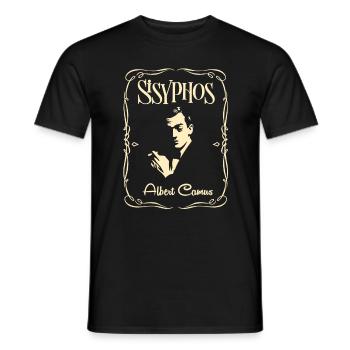 Chemise Philo: Sisyphe. Philosophie d'Alber Camus - T-shirt homme - noir - Devant - AI Model Male 178 light (178cm)
