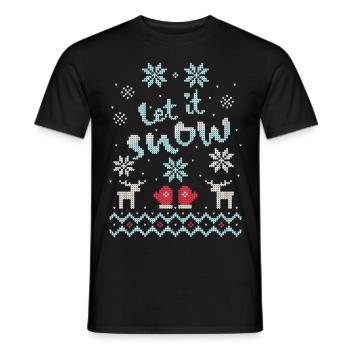 Christmas, Let it Snow, Winter, Ugly Sweater - Men's T-Shirt - black - Front - AI Model Male 178 light (178cm)