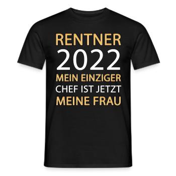 Rente Frau Chef Rentner 2022 - Männer T-Shirt - Schwarz - Vorne - AI Model Male 178 light (178cm)