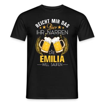 Emilia Bier Spruch - Männer T-Shirt - Schwarz - Vorne - AI Model Male 178 light (178cm)