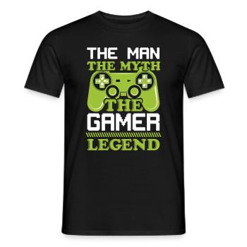 Man Myth Gamer - Männer T-Shirt - Schwarz - Vorne - AI Model Male 178 light (178cm)