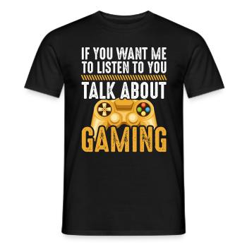 Gaming Gamers Gamble Games Gamer - Men's T-Shirt - black - Front - AI Model Male 178 light (178cm)