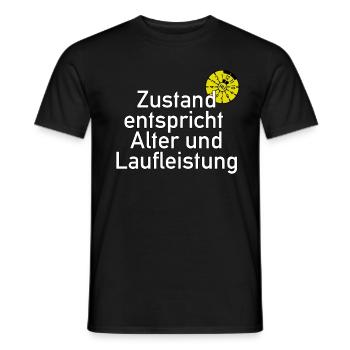 KFZ Zustand entspricht Alter & Laufleistung - Männer T-Shirt - Schwarz - Vorne - AI Model Male 178 light (178cm)