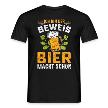 Ich Bin Der Beweis Bier Macht Schön - Männer T-Shirt - Schwarz - Vorne - AI Model Male 178 light (178cm)