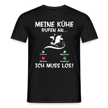 Meine Kühe rufen mich - Männer T-Shirt - Schwarz - Vorne - AI Model Male 178 light (178cm)