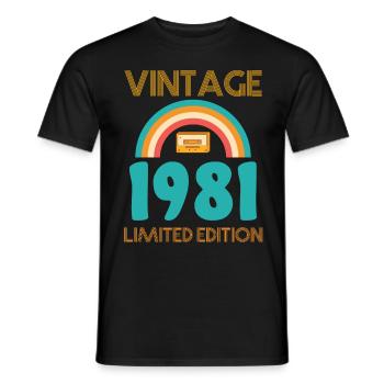 Born 1981 T-Shirt - Men's T-Shirt - black - Front - AI Model Male 178 light (178cm)