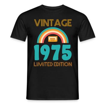 Jahrgang 1975 T-Shirt - Männer T-Shirt - Schwarz - Vorne - AI Model Male 178 light (178cm)