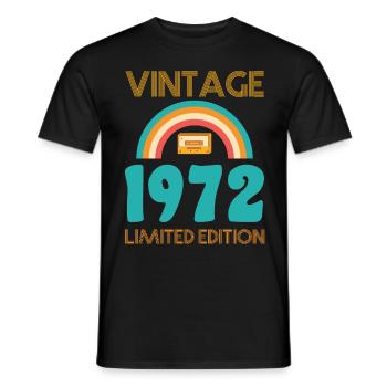Jahrgang 1972 T-Shirt - Männer T-Shirt - Schwarz - Vorne - AI Model Male 178 light (178cm)