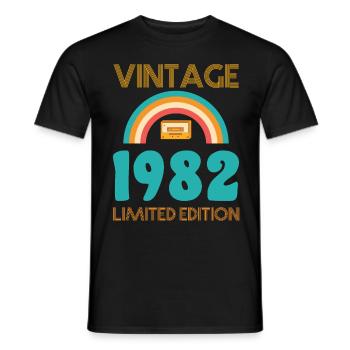 Rétro Classique 1982 - T-shirt homme - noir - Devant - AI Model Male 178 light (178cm)