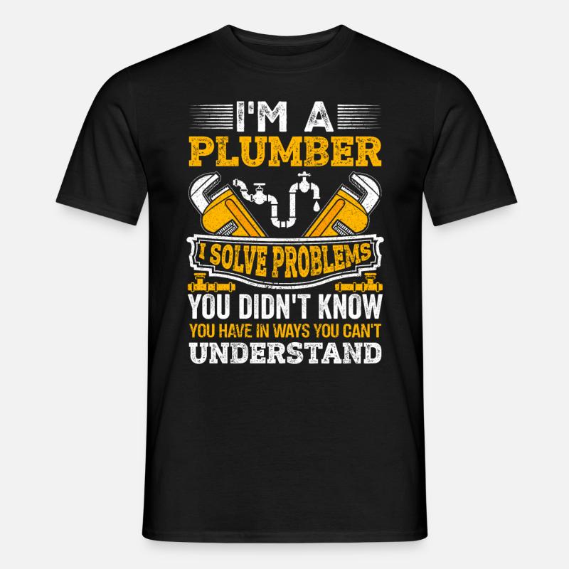 Plumber, Heating Engineer, Installer - Men's T-Shirt - black