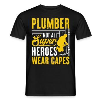 Plumber, Plumber, Mechanic - Men's T-Shirt - black - Front - AI Model Male 178 light (178cm)
