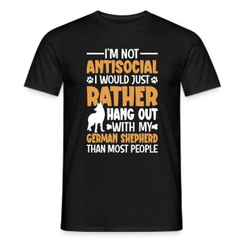 Dog owner German Shepherd - Men's T-Shirt - black - Front - AI Model Male 178 light (178cm)