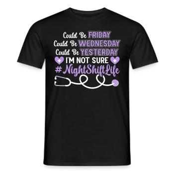 Infirmière de nuit Médecin soignant - T-shirt homme - noir - Devant - AI Model Male 178 light (178cm)