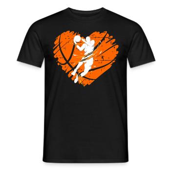 Valentinstag Basketball 14. Februar Basketball - Männer T-Shirt - Schwarz - Vorne - AI Model Male 178 light (178cm)